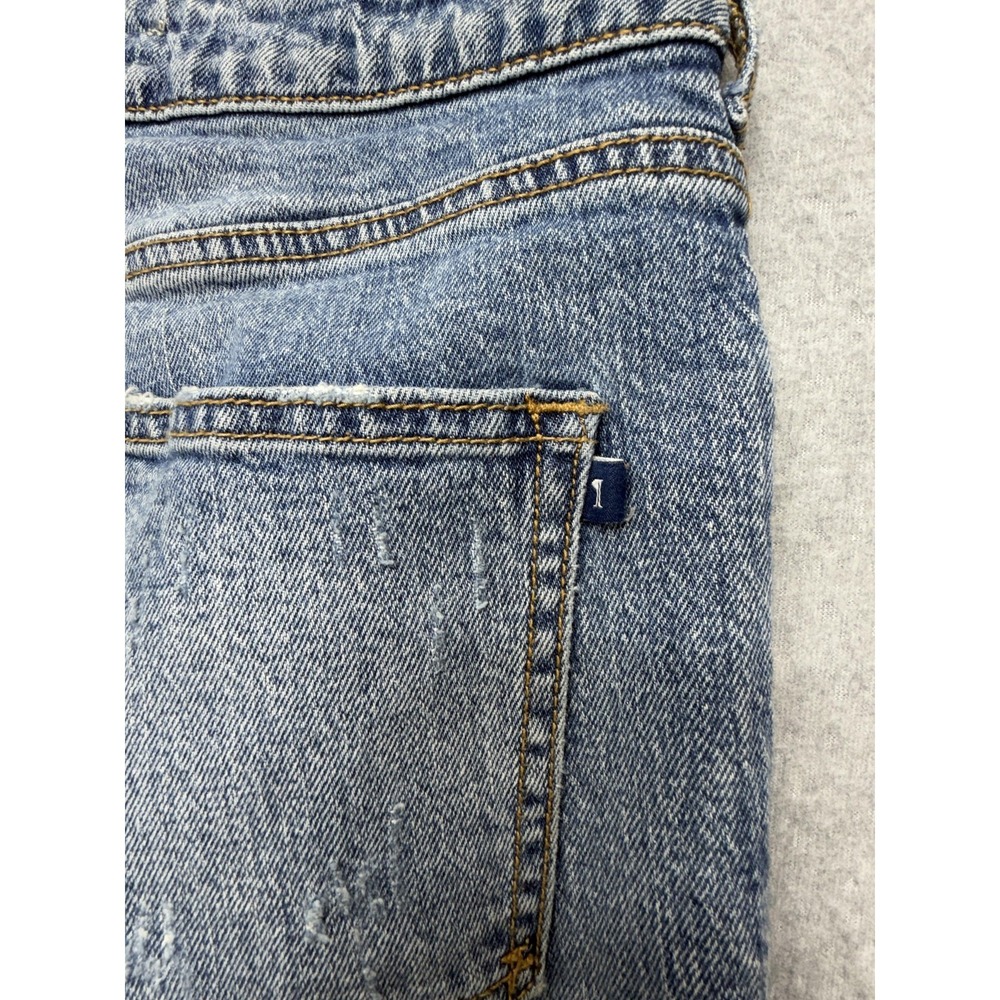 Pilcro Jeans Womens 30 Blue Med Wash Mid Rise Straight Distressed Denim - Picture 12 of 13
